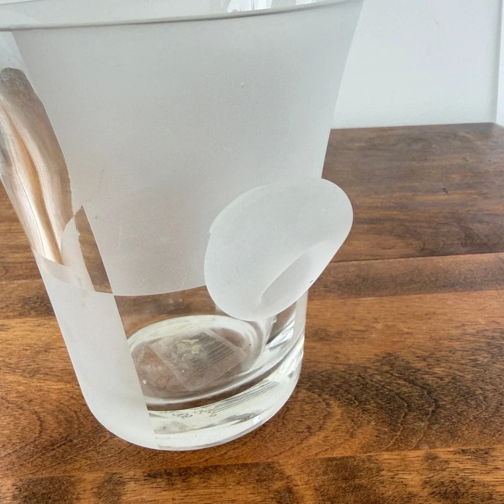 Nautica Glassware Frost Block Clear Small Ice Bucket
